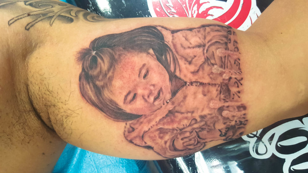 Q Tattoo in Huntington Beach - Quan - realism child